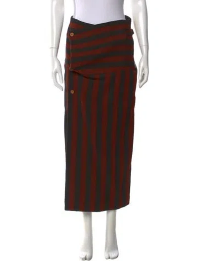 Pre-owned Issey Miyake Vintage Midi Length Skirt In Multi