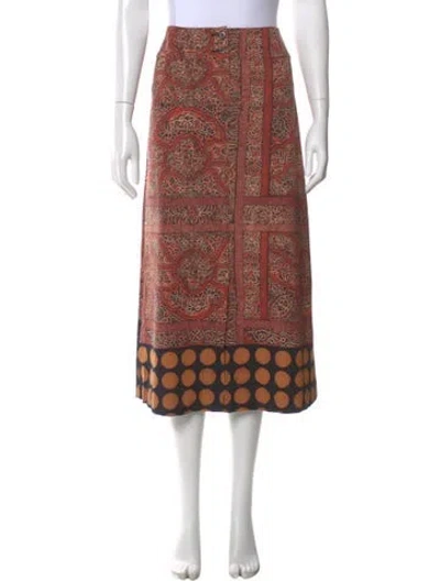 Pre-owned Issey Miyake Vintage Midi Length Skirt In Red