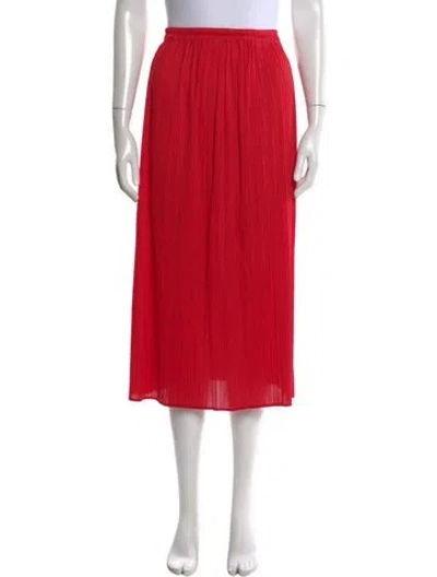 Pre-owned Issey Miyake Vintage Midi Length Skirt In Red