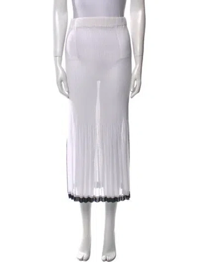 Pre-owned Issey Miyake Vintage Midi Length Skirt In White