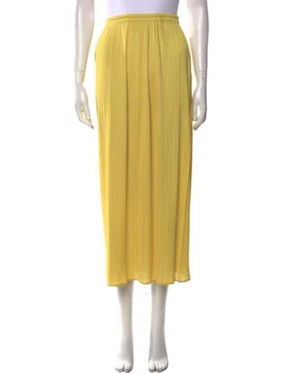 Pre-owned Issey Miyake Vintage Midi Length Skirt In Yellow