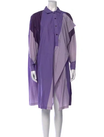 Pre-owned Issey Miyake Vintage Mini Dress In Purple