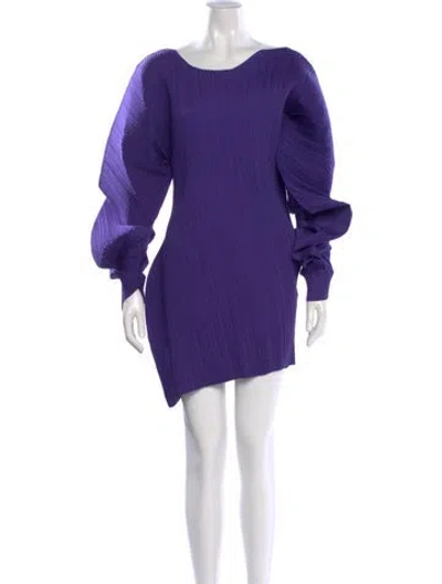 Pre-owned Issey Miyake Vintage Mini Dress In Purple