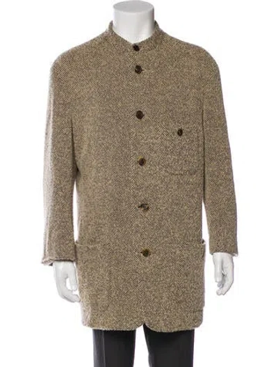 Pre-owned Issey Miyake Vintage Printed Overcoat In Neutral