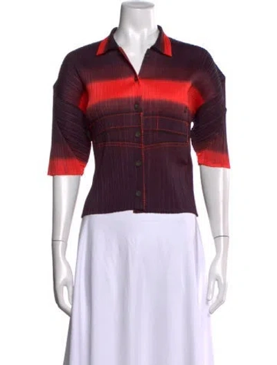 Pre-owned Issey Miyake Vintage Printed Top In Multicolor