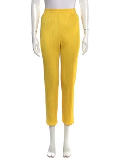 Pre-owned Issey Miyake Vintage Straight Leg Pants In Yellow