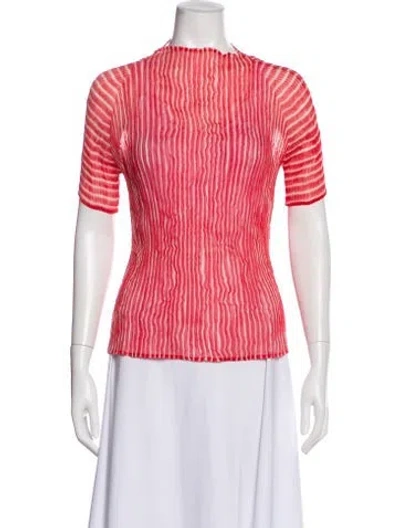 Pre-owned Issey Miyake Vintage Striped Top In Pink
