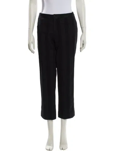 Pre-owned Issey Miyake Virgin Wool Straight Leg Pants In Blue