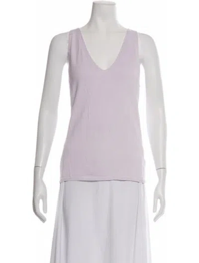 Pre-owned Issey Miyake V-neck Sleeveless Top In Purple