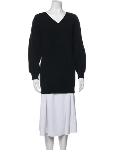 Pre-owned Issey Miyake V-neck Sweater In Black/blue