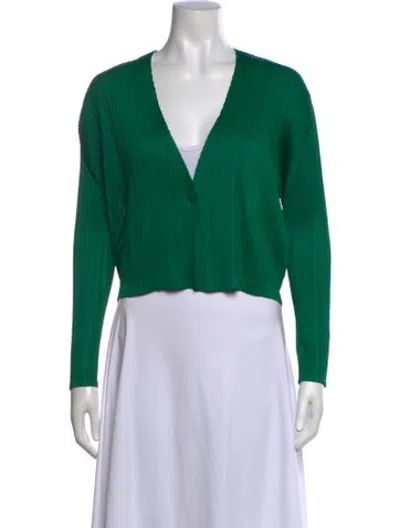 Pre-owned Issey Miyake V-neck Sweater In Green