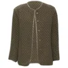 Issey Miyake Waffle Cloque Leather Trim Jacket In Brown