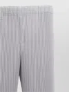 Issey Miyake Waistband Pleated Trousers Belt Loops Side Pockets In Blue