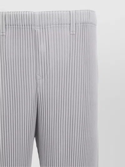 Issey Miyake Waistband Pleated Trousers Belt Loops Side Pockets In Blue