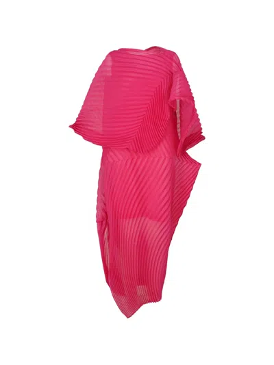 Issey Miyake Wander Asymmetric Dress In Pink