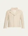Issey Miyake Warm Pleats One-button Wool Jacket In White-hued