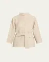Issey Miyake Warm Pleats Self-tie Wool Tunic In White-hued