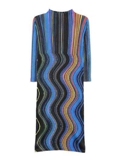 ISSEY MIYAKE VESTIDO MIDI - NEGRO