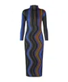 Issey Miyake Warp Midi Dress In Black