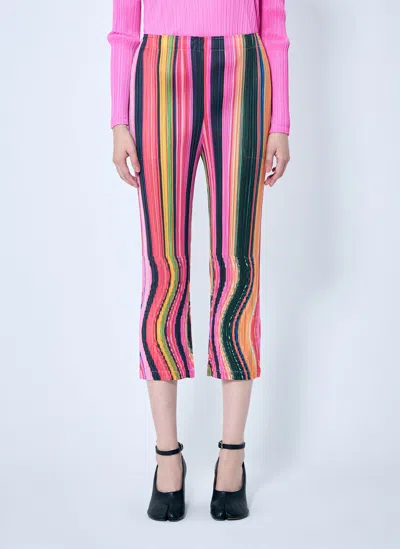 Issey Miyake Warp Pleated Pants In Multicolor