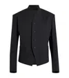 Issey Miyake Womens Washi Ensemble V-neck Woven Jacket Black In Black