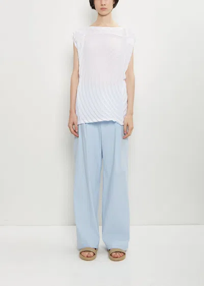 Issey Miyake Washi Paper Wide Leg Pants In Blue