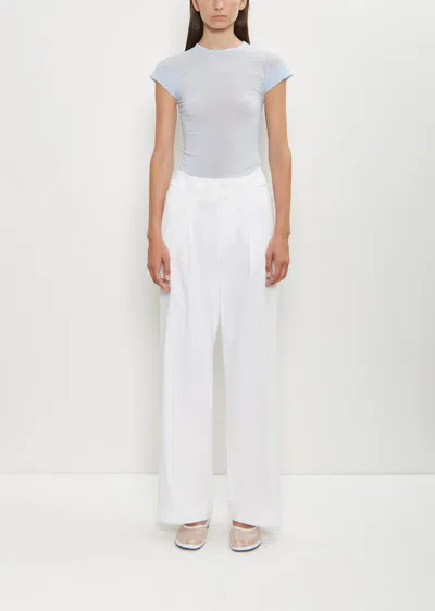Issey Miyake Washi Paper Wide Leg Pants In White