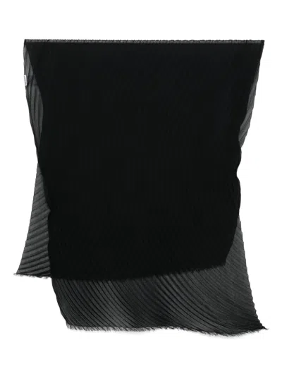 Issey Miyake Washi Pleats Scarf In Black