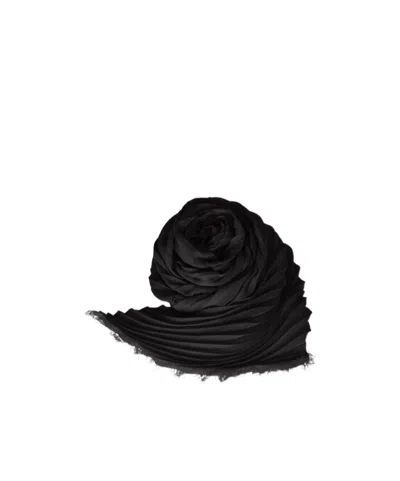 Issey Miyake Washi Pleats Scarf In Black