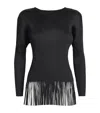 Issey Miyake Wave Long-sleeve Top In Black