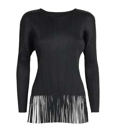 Issey Miyake Wave Long-sleeve Top In Black