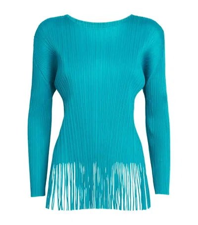Issey Miyake Wave Long-sleeve Top In Blue