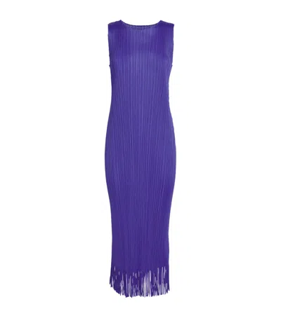 Issey Miyake Wave Midi Dress In Purple
