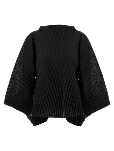 Issey Miyake Wave Pleats Shirt And Blouse Black