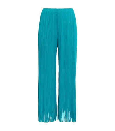 Issey Miyake Wave Wide-leg Trousers In Blue