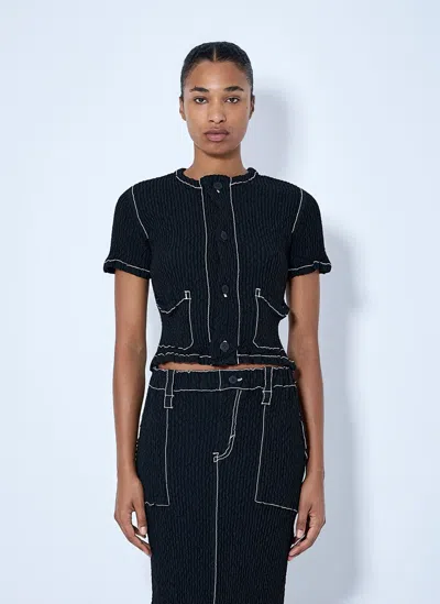 Issey Miyake Wavelet Ensemble Cardigan In Blue