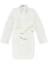 Issey Miyake Wavering Pleats Coat In White