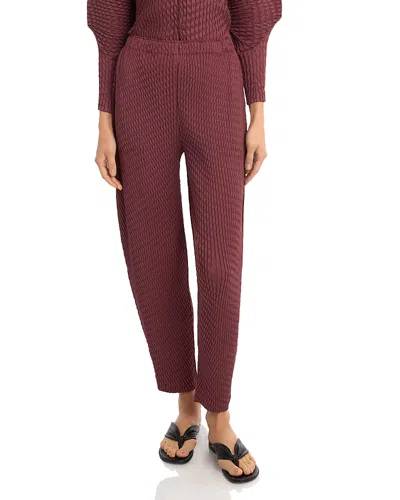 Issey Miyake Wavy Pleated Pants In Neutral