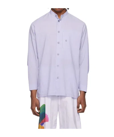 Issey Miyake Welt Bag Long-sleeved Shirt In White