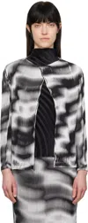 Issey Miyake Sway Pleats Printed Cardigan In 07 White Hued