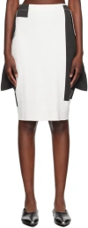 Issey Miyake White & Gray Rectilinear Midi Skirt In 01-white