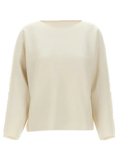 ISSEY MIYAKE WHITE CAMPAGNE SWEATER