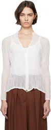 Issey Miyake White Chiffon Twist Bk/wt-56 Blouse