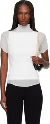 Issey Miyake White Chiffon Twist T-shirt In White
