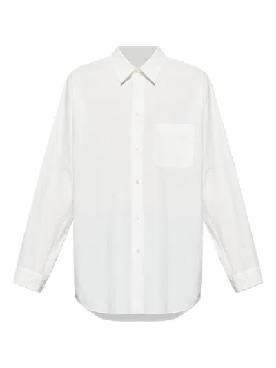 Issey Miyake White Cotton Shirt With Front Button Fastening