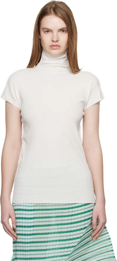 Issey Miyake White December Cotton Baguette Turtleneck