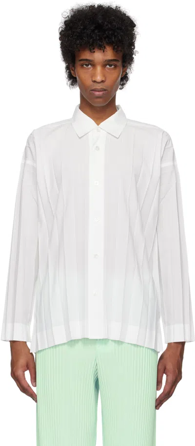 Issey Miyake White Edge Shirt In 01-white