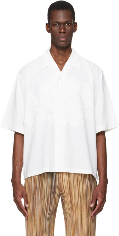 Issey Miyake White Embroidery Press Shirt