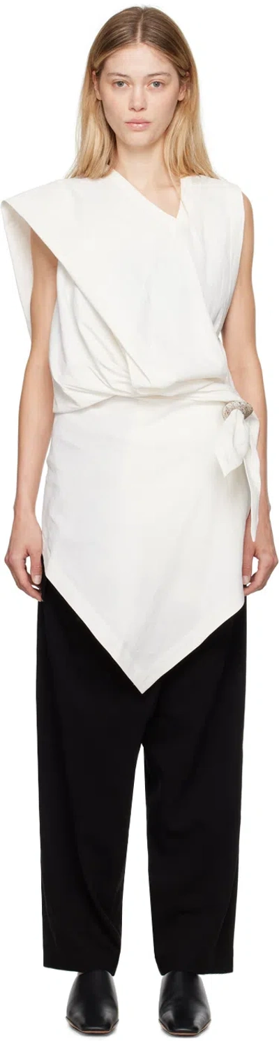 Issey Miyake White Enclothe Blouse In 05 Frost White