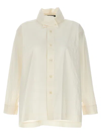 Issey Miyake White Fibers Women's Blouse
